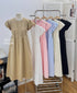 Summer Round Neckline Short Sleeves Maxi Dress